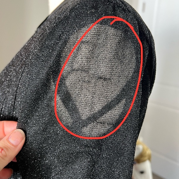 NWT Mac Duggal 30750 Size 6 Black Shimmering 3/4 Sleeve A-line Midi Dress - Picture 7 of 15